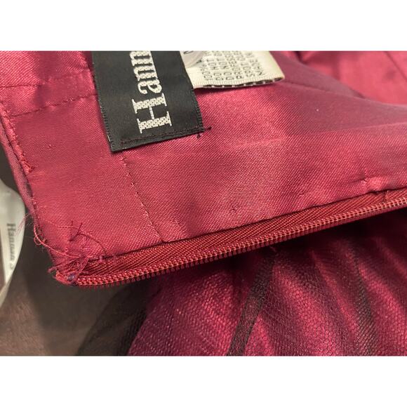 Burgundy Holiday Party Dress Black Tulle Rhinestone Sze 4 Whimsigoth Christmas - Picture 13 of 14